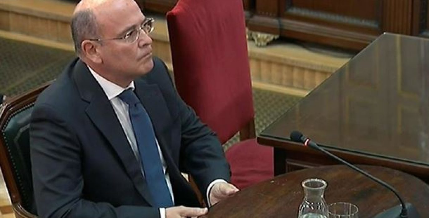 El coronel de la Guardia Civil, Diego Pérez de los Cobos durante su declaración en el Supremo.
