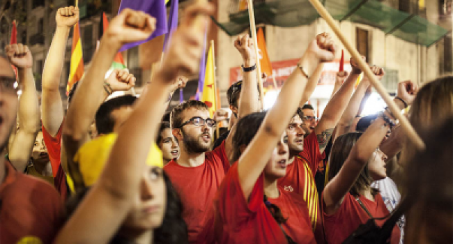 Imagen de la manifestación de la esquerra independentista. Foto: Víctor Serri (La Directa)