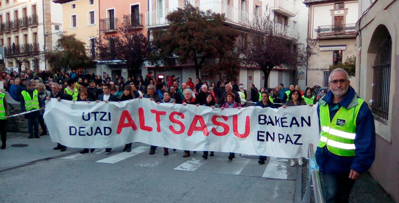 Cabecera de la manifestación en Altsasu. Foto: Naiz