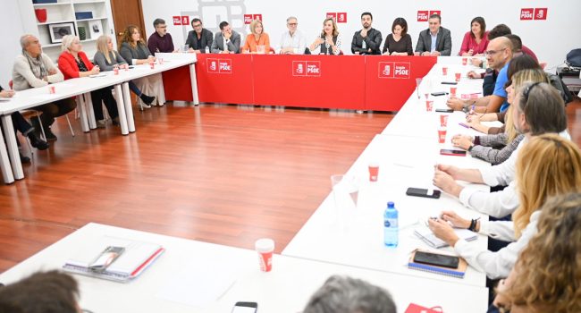 Reunión de la ejecutiva del PSOE de Aragón.