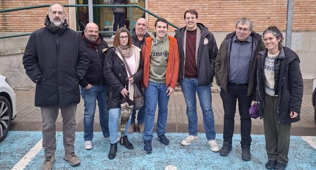 El candidato de CHA a la presidencia de Aragón, Jorge Pueyo, en Caspe