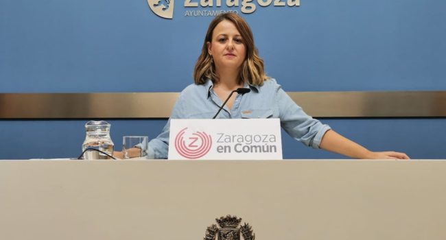 Elena Tomás, portavoz de Zaragoza en Común | Foto: ZeC