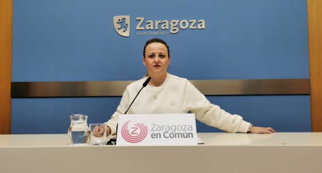 Elena Tomás, portavoz de Zaragoza en Común | Foto: ZeC