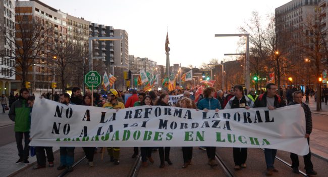Cabecera de la manifestación. Foto: Pablo Ibáñez