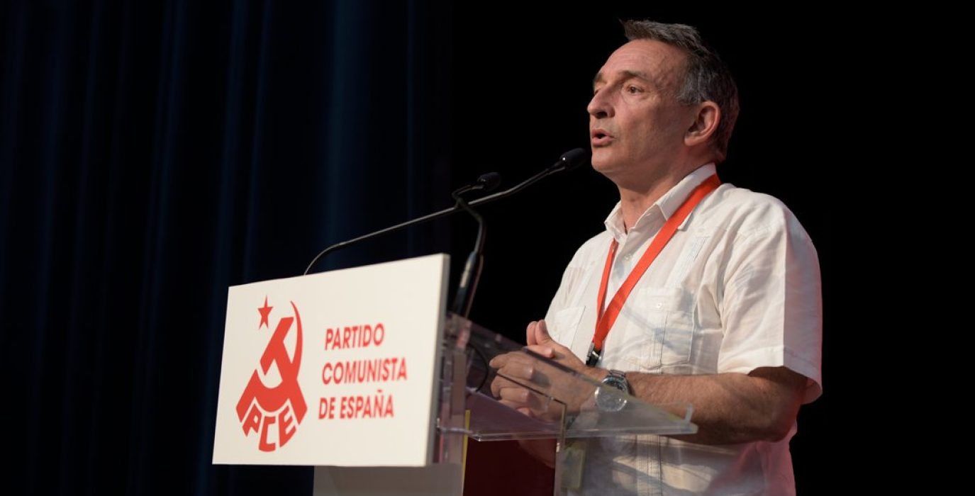 Enrique Santiago, durante el XXI Congreso del PCE celebrado este fin de semana en Madrid. Foto: @elpce