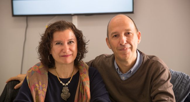 Cristina Marín y Carmelo Asensio, candidatos de CHA - Más País - Equo por Zaragoza. Foto: Pablo Ibáñez (AraInfo)