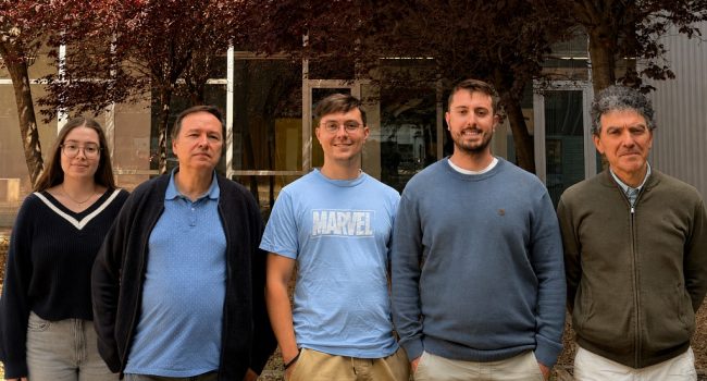 Equipo investigador: de izquierda a derecha Lucía Carrillo, Carlos Téllez, Íñigo Martínez, José Miguel Luque y Joaquín Coronas | Foto: Instituto de Nanociencia y Materiales de Aragón - INMA