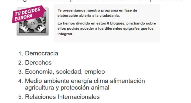 Imagen de la web del 'wikiprograma' de Equo.