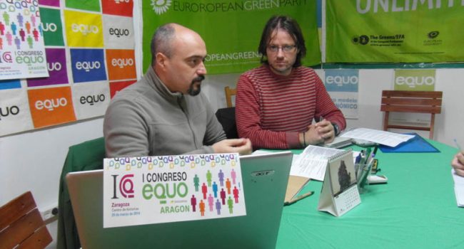 Rueda de prensa ofrecida este viernes por representantes de Equo Aragón.