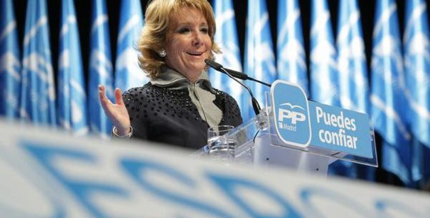 Aguirre en un mitin del PP.