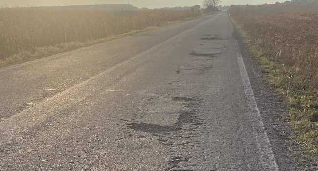 Estado de la A1223 a su paso por Alberuela de Tubo