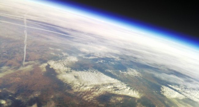 Imagen tomada desde la estratosfera por el globo sonda Servet I. Foto: Etopia ©