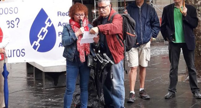 Carmen Turégano (FABZ) en una reciente protesta contra el ICA. Foto: Charo Jiménez Lambán.
