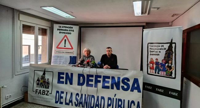 Lasierra y Sancho durante la rueda de prensa en la FABZ.