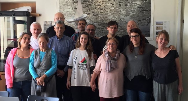 Representantes de la Coalición Internacional de la Flotilla de la Libertad durante el encuentro de este fin de semana.