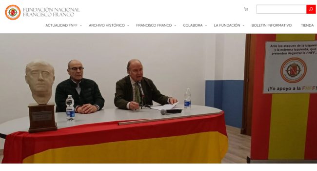 Captura de pantalla de la web de la Fundación Francisco Franco con la noticia del acto celebrado en el colegio privado concertado San Vicente de Paúl de Zaragoza.