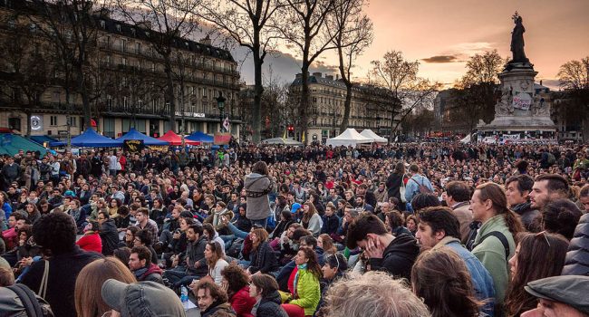 La Place de la Republique epicentro de la Nuit Debout. Foto: Olivier Ortelpa (CC BY 2.0)