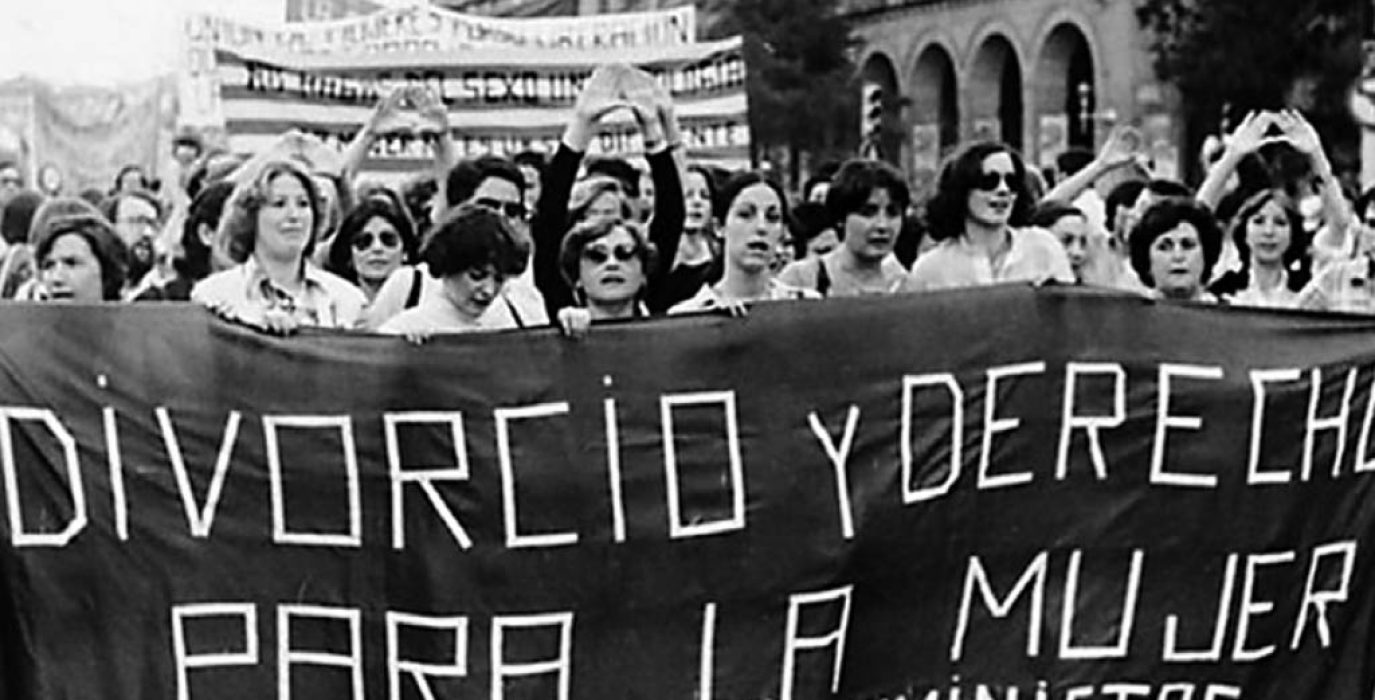 Fotografía Manifestación Feminista años 70 .