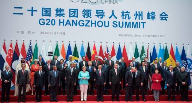 Líderes del G20 presentes en la cumbre de Pekín.