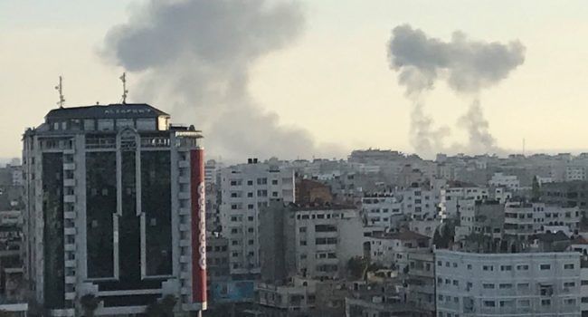 El Barrio de Rimal, en el centro de Gaza, tras los ataques en la parte este de la ciudad. Foto: Mohammed Mahmoud Awad