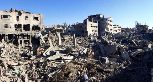 Barrios enteros de Gza devastados por las bombas de Israel. Foto: @nickschifrin