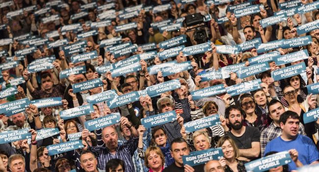 Imagen del acto celebrado este domingo en Euskalduna. Foto: @GureEskuDago