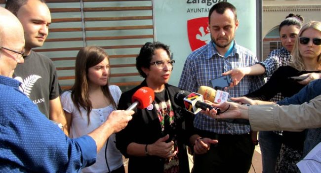 En la presentación han participado las cuatro personas elegidas para representar a Ganemos Zaragoza. Foto: El Ventano