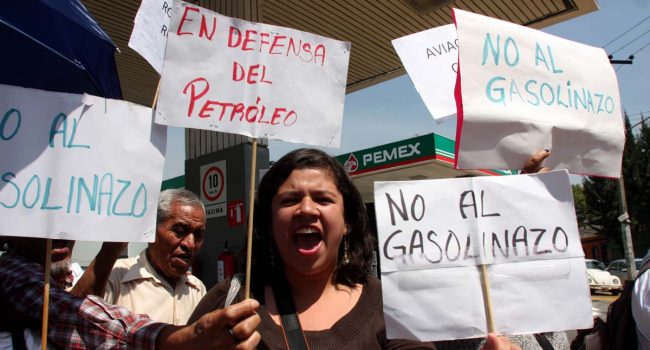 Protestas masivas en México contra el gasolinazo.