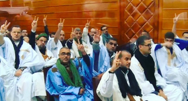 Colectivo de presos políticos saharauis del Grupo de Gdeim Izik | Foto: Sahara Press Service