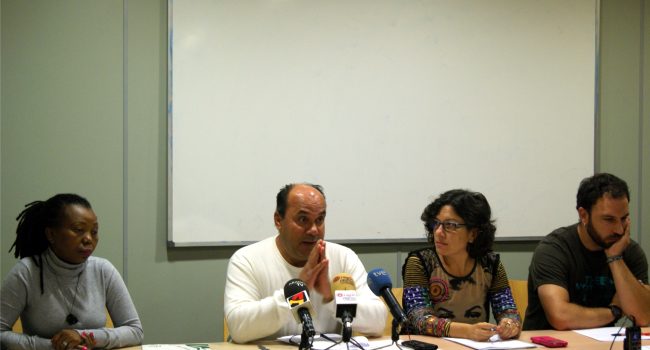 Momento de la rueda de prensa de la FAS y la Plataforma Ciudadana Contra el Racismo. Foto: FAS.