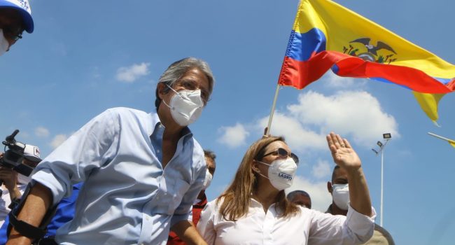 Guillermo Lasso durante un acto de campaña. Foto: CREO