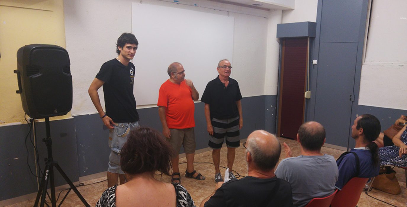 De derecha a izquierda, Javier Grasa, Joaquín de la AV Venecia y Pablo Ibáñez. Foto: @igoiz17 (AraInfo)