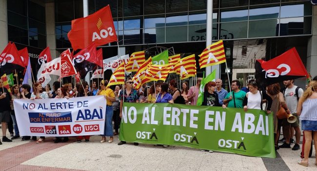 (Archivo) Movilización a las puertas de Abai Zaragoza este pasado verano