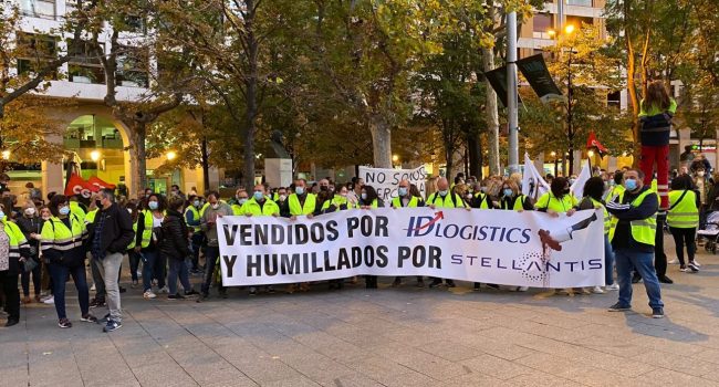 Movilización de la plantilla de IDL en Zaragoza. Foto: @PCTE_Aragon