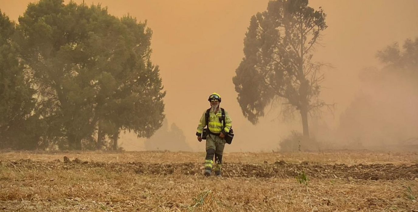 Bombero forestal en Leciñena | Foto: Infoar