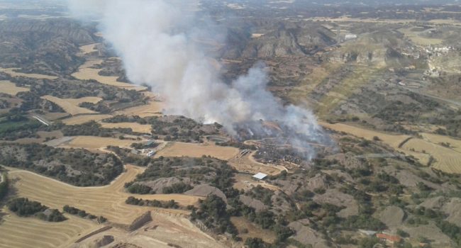 Incendio en Sant Esteve de Llitera. Foto: DGA
