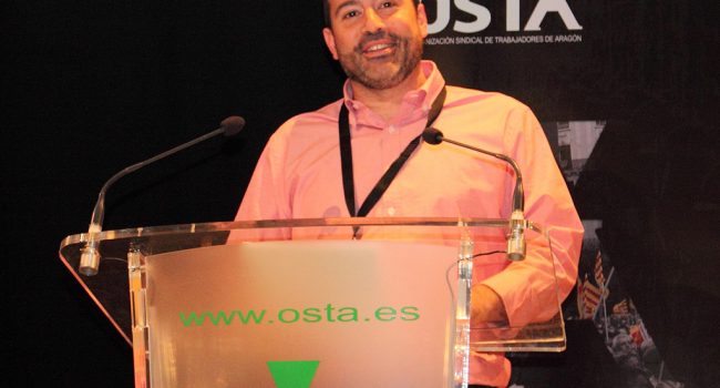 Lázaro durante el III Congreso Nacional de OSTA.