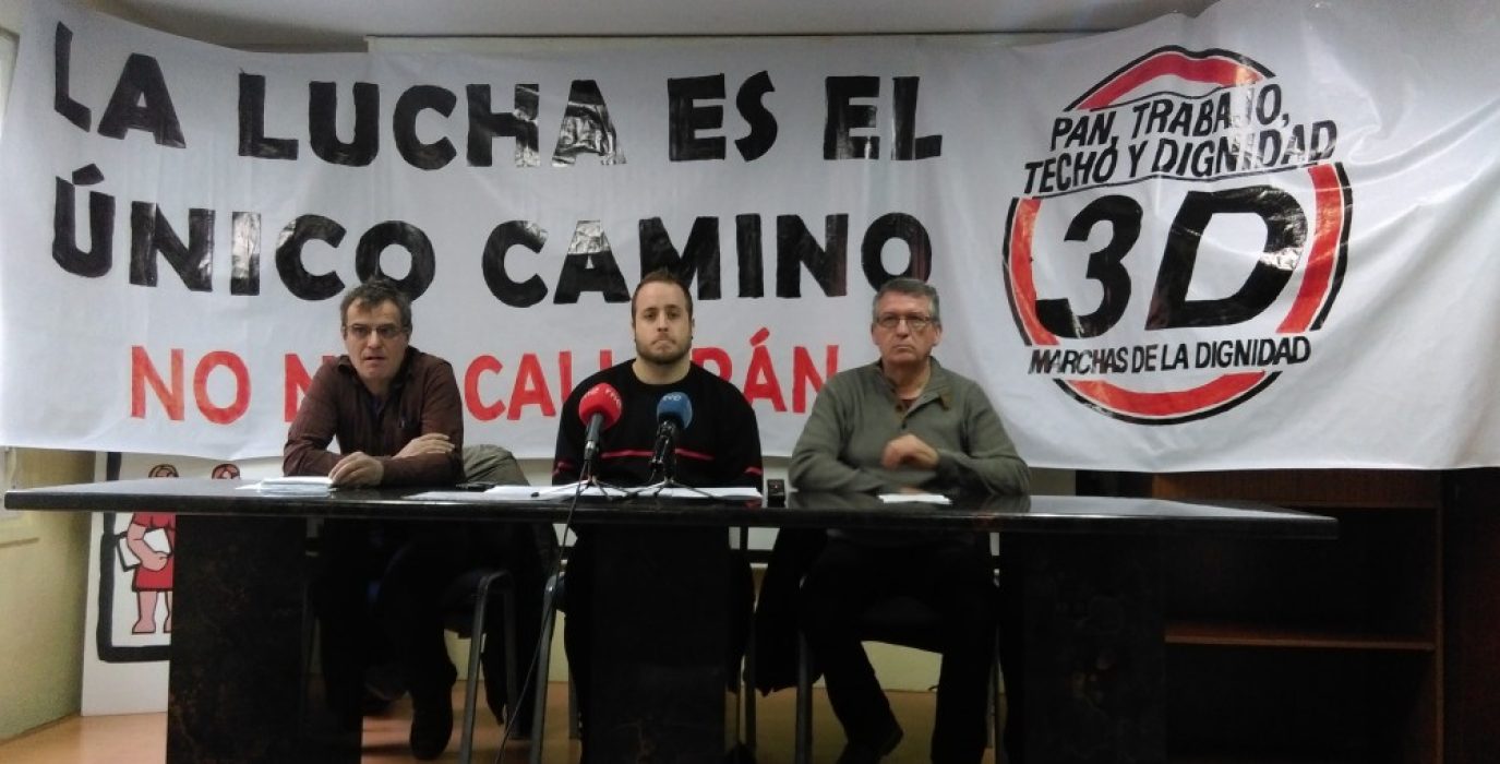 Rueda de prensa de las Marchas de la Dignidad Aragón. Foto: AraInfo.