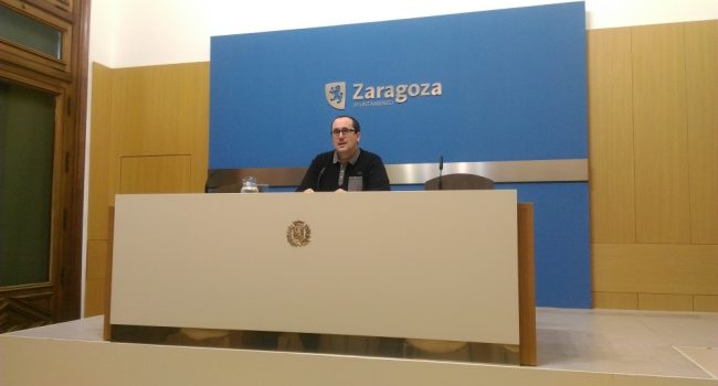 El consejero Alberto Cubero durante la rueda de prensa ofrecida esta mañana. Foto: AraInfo.