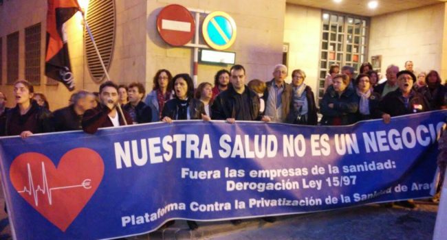 Imagen de una protesta de CNT contra la gestión del SALUD.