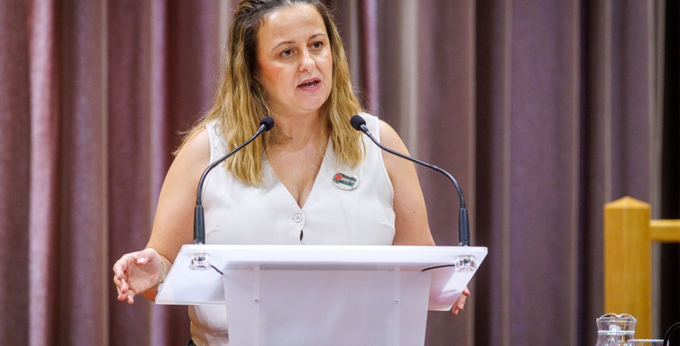 Elena Tomás, portavoz de ZeC, durante el debate del estado de la ciudad | Foto: Daniel Marcos (AZ)