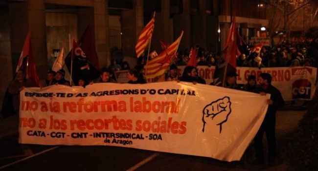 Manifestación contra los recortes públicos y sociales