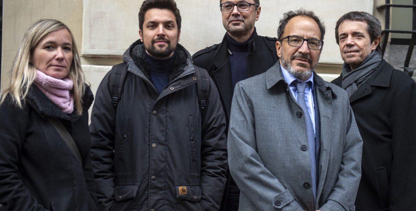 Hadi Cin (AED, Turquia), Gustavo Palmieri (CELS, Argetina), Mònica Aranda (Universitat de Barcelona) y Jorge Correcher (Universitat de Valencia), observadores de la plataforma ITW.