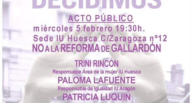 IU Aragón acto en Huesca ley aborto