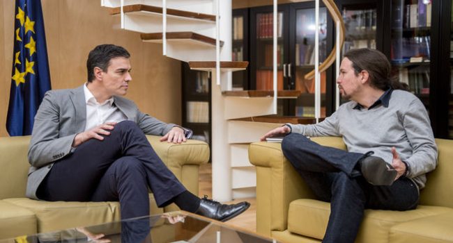 Sánchez e Iglesias en una imagen de archivo. Foto: Podemos