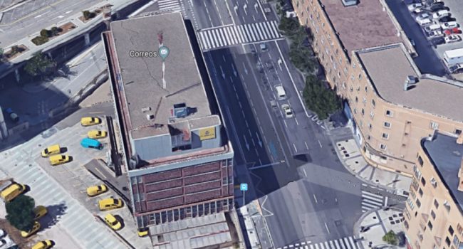 Imagen aérea de archivo del edifico de Correos en el Portillo | Foto: CCOO Aragón