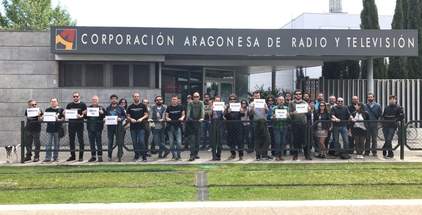 Concentración de los y las trabajadoras de InEvent la pasada semana. Foto: SalarioJustoTSA