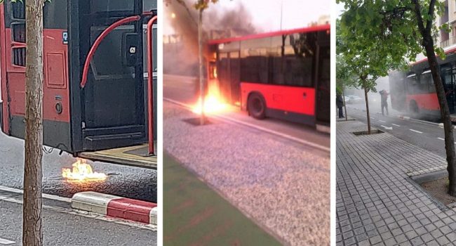 incendio en un autobús