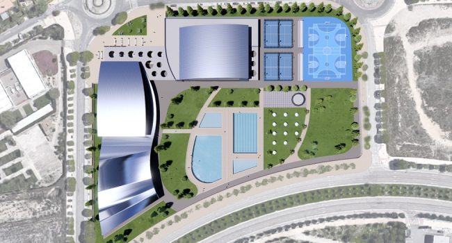 Infografía del blog de Natalia Chueca en la que se dibuja su compromiso para la construcción de piscinas y un pabellón deportivo en el Distrito Sur de Zaragoza