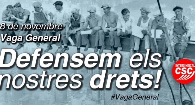 Cartel de la convocatoria de huelga general del 8N.